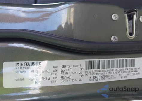 2018 Jeep Compass Latitude Fwd from USA, damaged, VIN 3C4NJCBBXJT248344